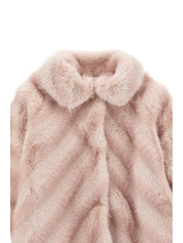 Monnalisa Girls Dusty Pink Synthetic Fur