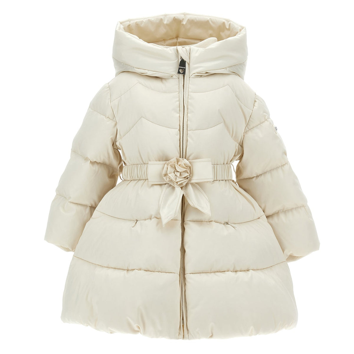Monnalisa Girls Cream Hooded Coat