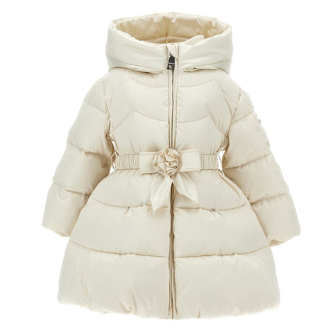 Monnalisa Girls Cream Hooded Coat