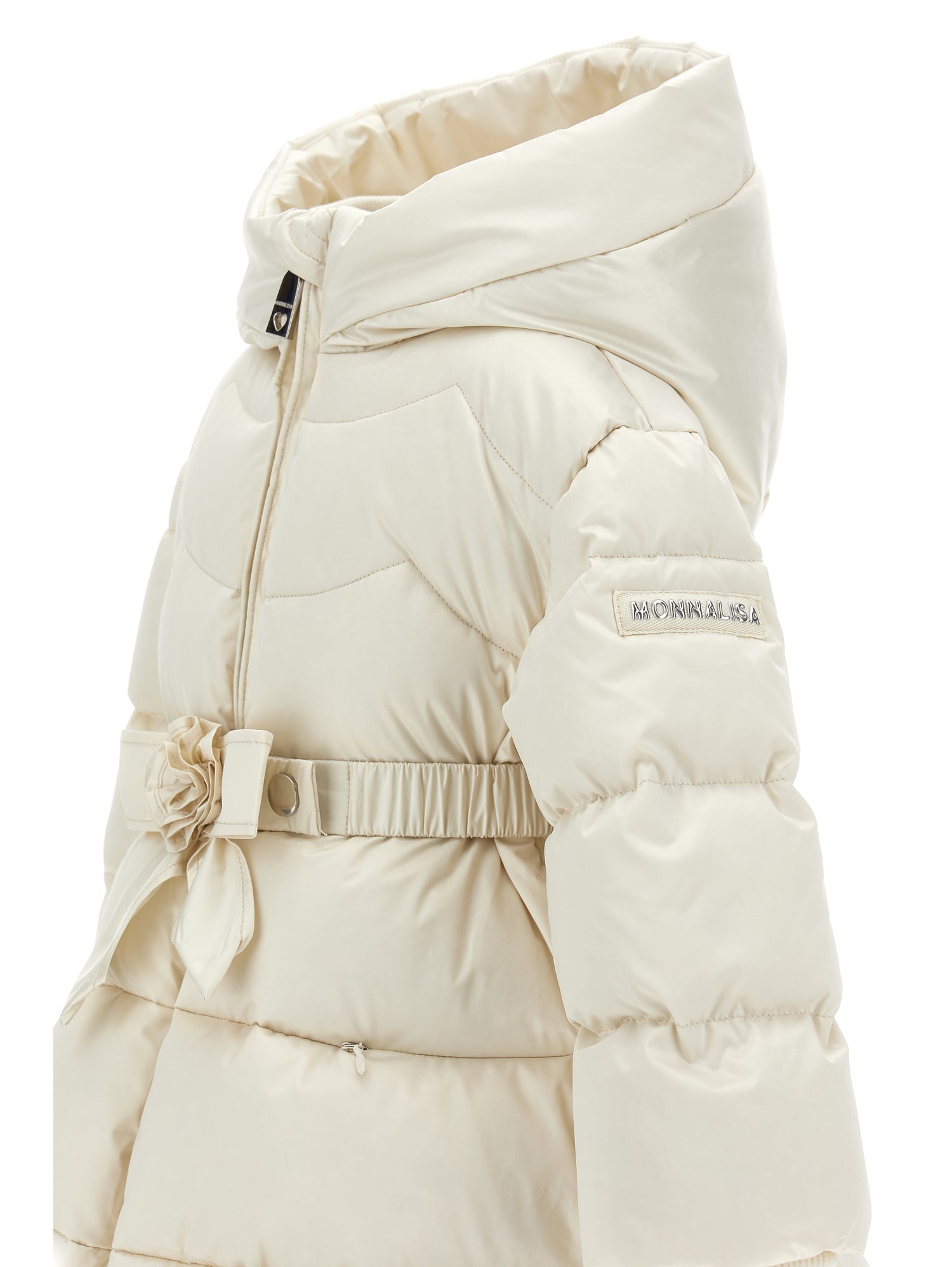Monnalisa Girls Cream Hooded Coat
