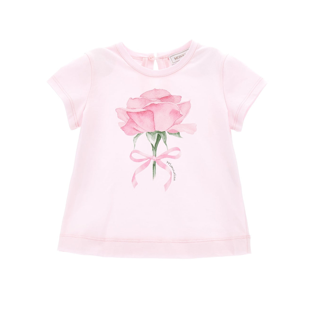 Monnalisa Baby Girls Pink Flower T-Shirt