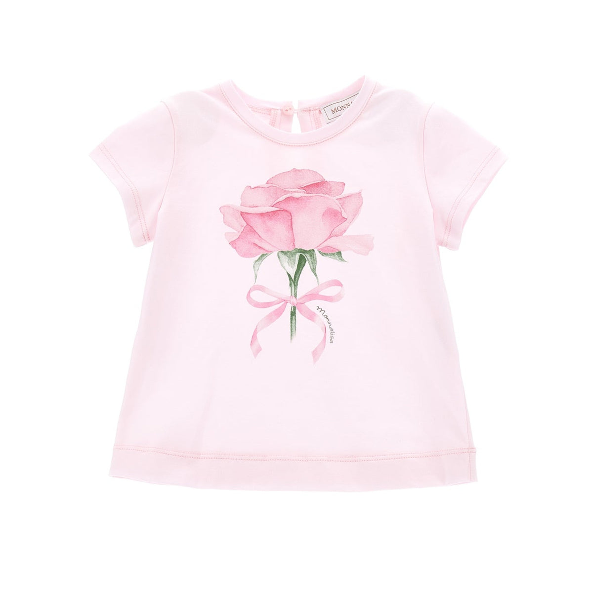 Monnalisa Baby Girls Pink Flower T-Shirt