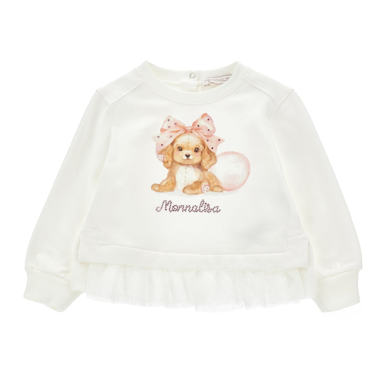 Monnalisa Girls Cream Tulle Sweater