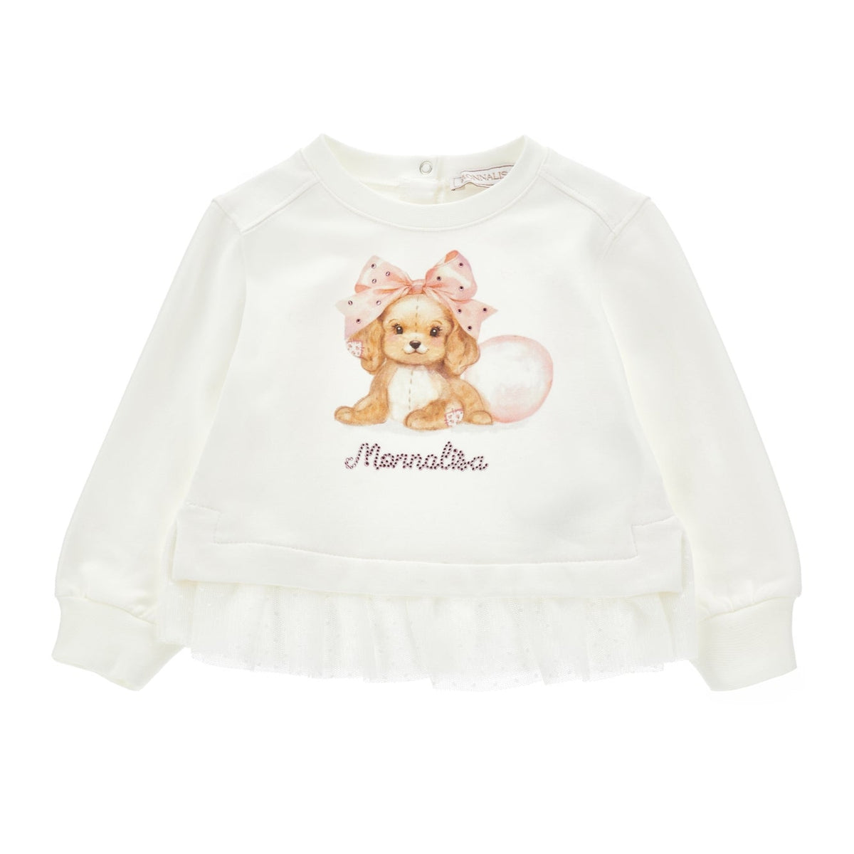 Monnalisa Girls Cream Tulle Sweater