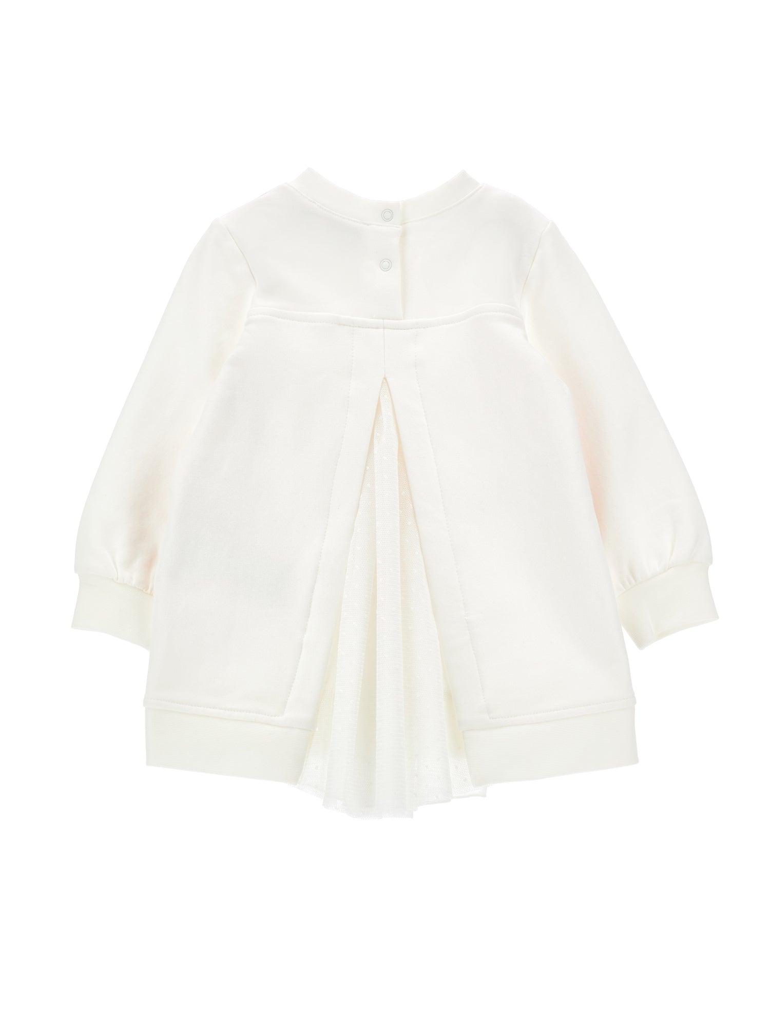 Monnalisa Girls Cream Puppy Bow Dress