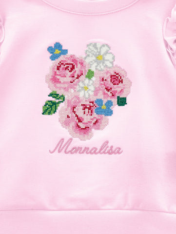 Monnalisa Girls Pink Fairytale Sweater