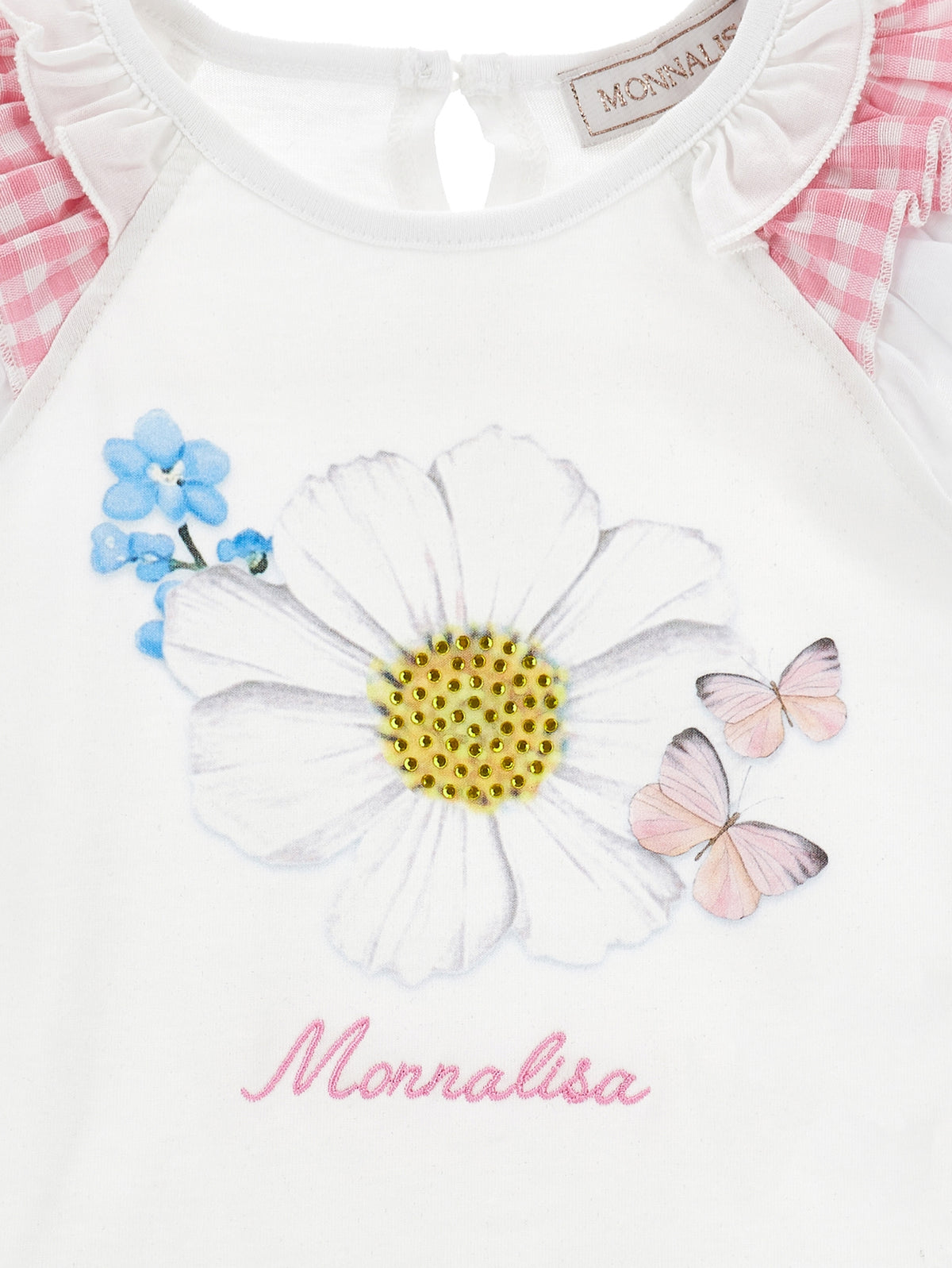 Monnalisa Girls White Flower T-Shirt