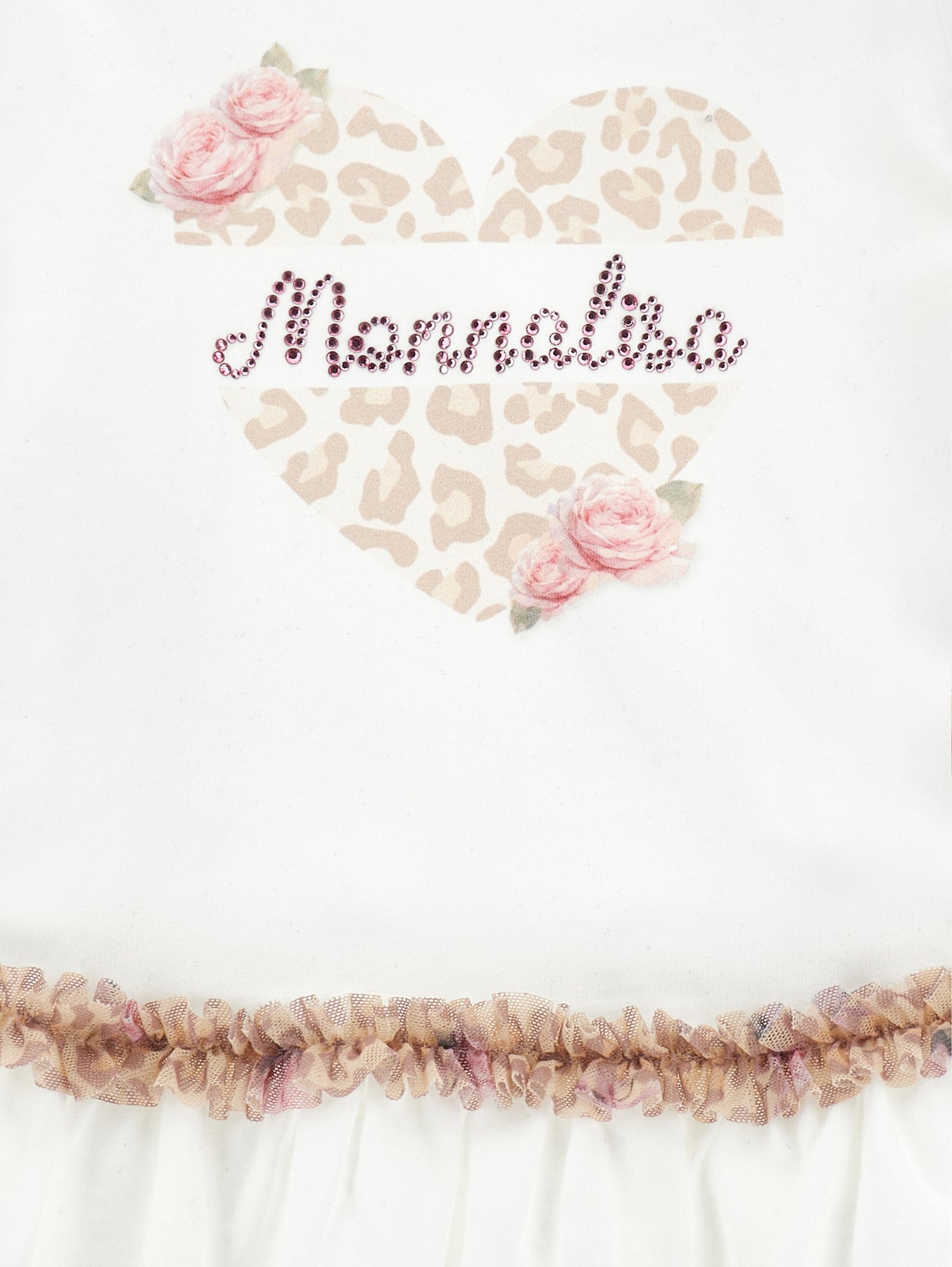 Monnalisa Girls Cream Leopard Print Legging Set