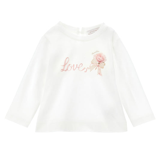 Girls Cream Love T-Shirt