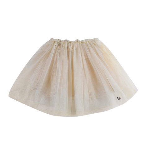 Donsje Girls Off White Metallic Pien Skirt