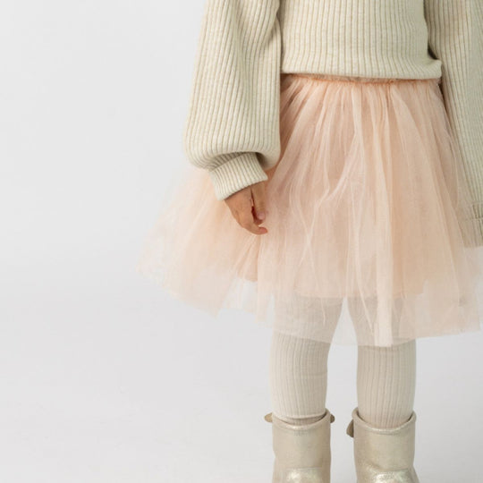 Girls Soft Powder Metallic Pien Skirt