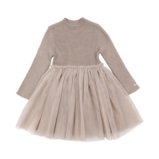 Girls Rose Grey Lotus Dress