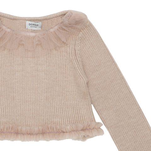 Donsje Girls Lavender Brown Sjami Top