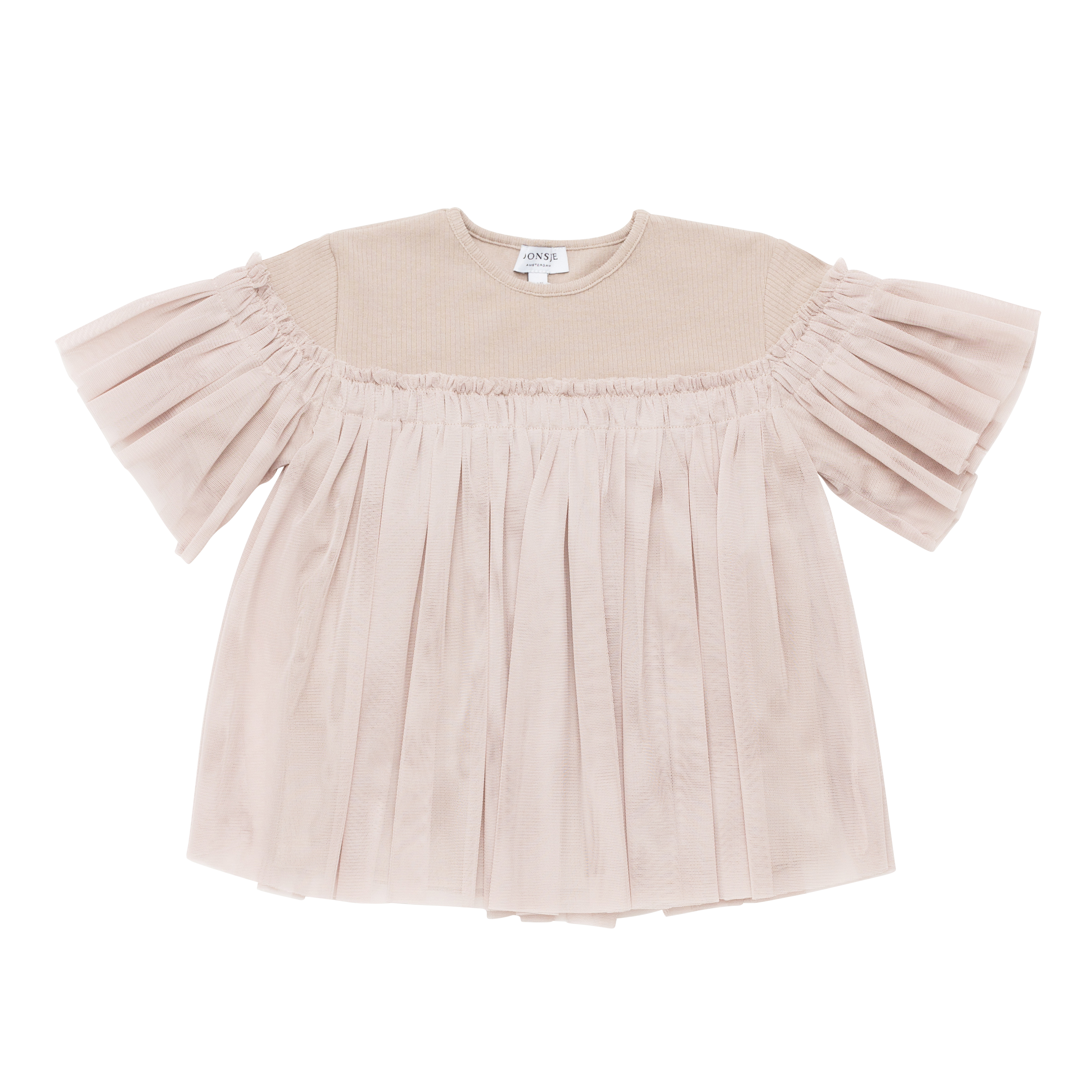 Donsje Girls Brown Tulle Top