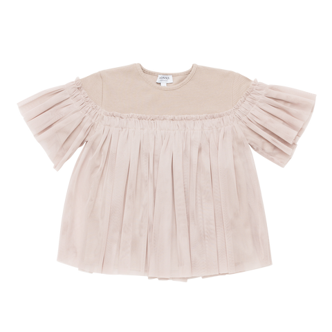 Donsje Girls Brown Tulle Top