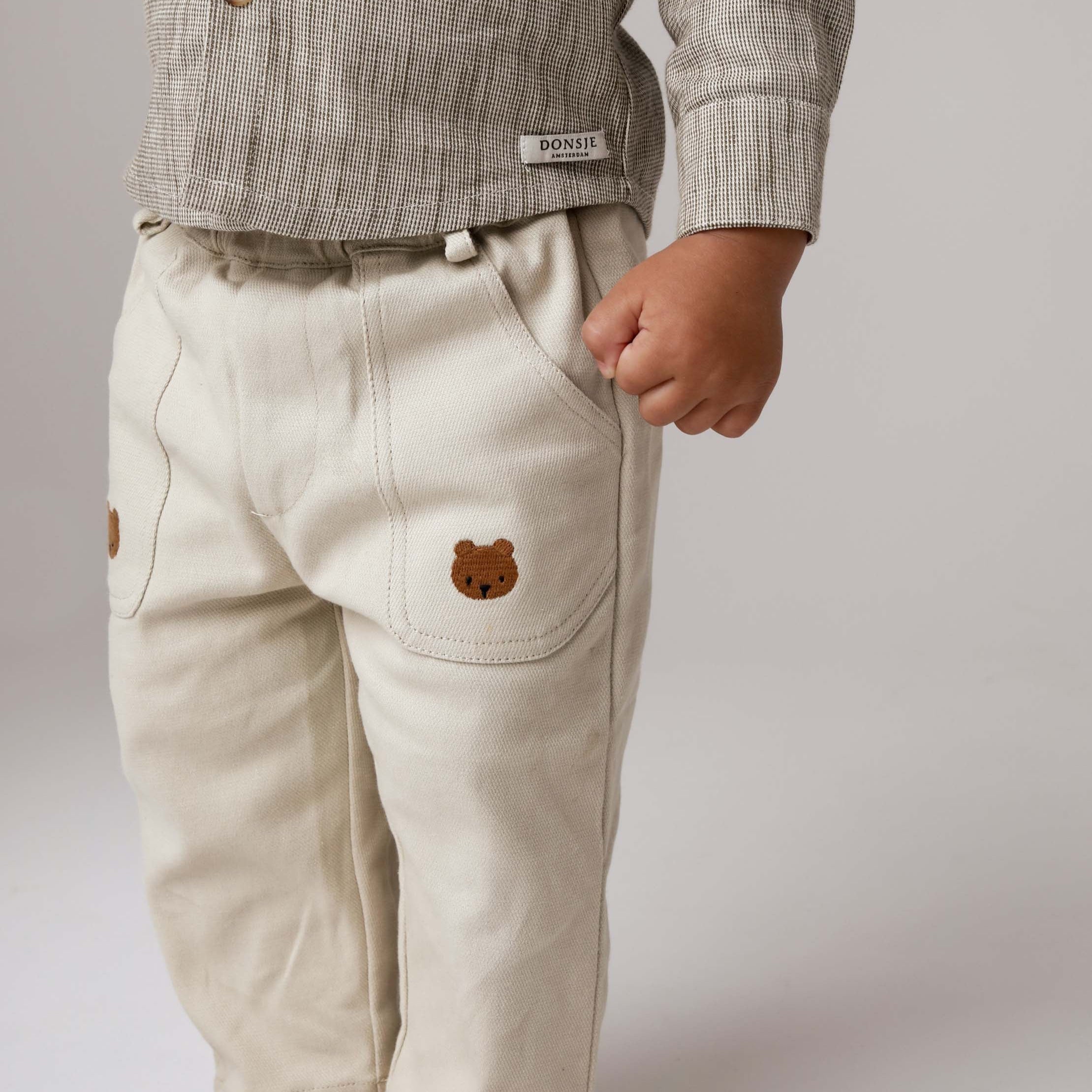 Donsje Boys Cream Bear Trousers