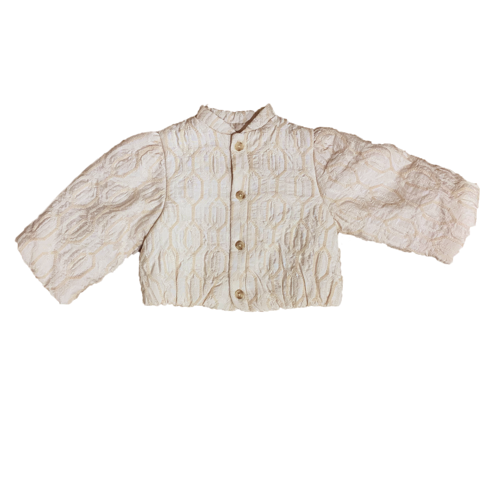 Donsje Girls Cream With Rose Chain Gianne Jacket