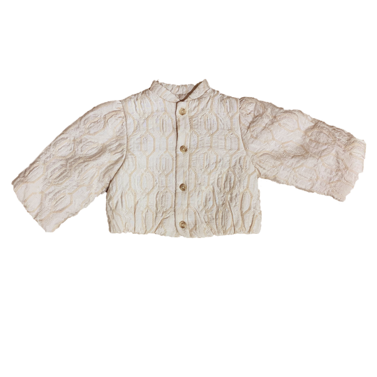 Girls Cream With Rose Chain Gianne Jacket