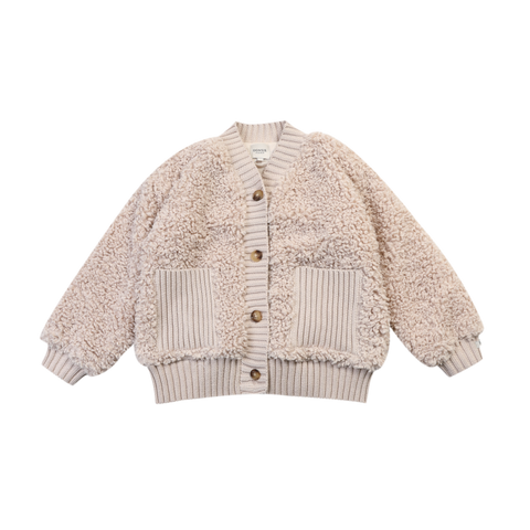 Donsje Unisex Taupe Teddy Olaan Cardigan