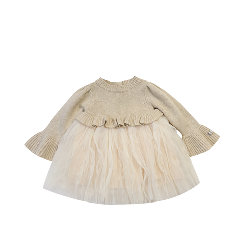 Donsje Girls Biscotti Melange Paulien Dress