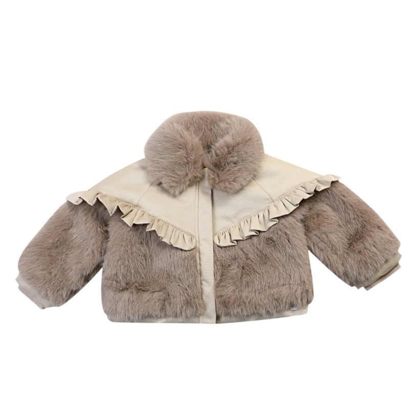 Donsje Girls Cream Teddy Elsbeth Jacket