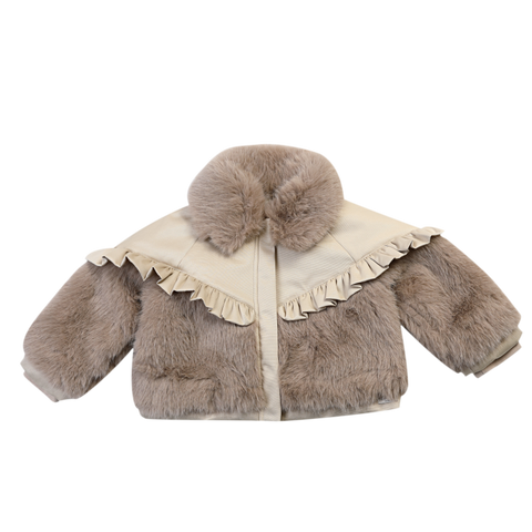 Donsje Girls Cream Teddy Elsbeth Jacket