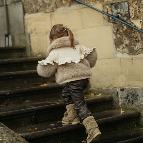 Donsje Girls Cream Teddy Elsbeth Jacket