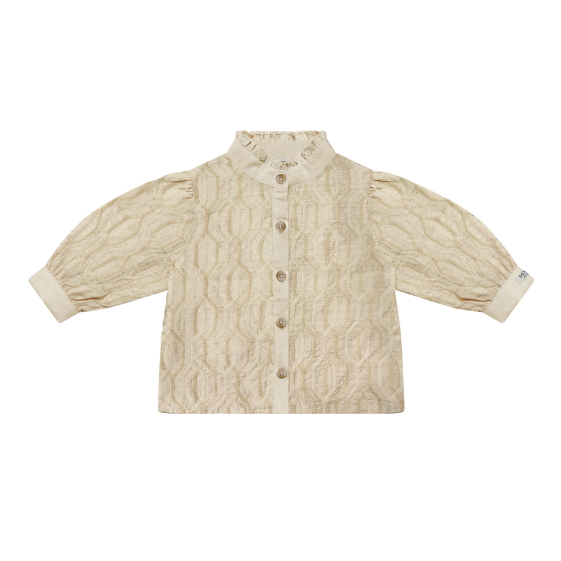 Donsje Girls Taupe With Rose Chain Fini Blouse