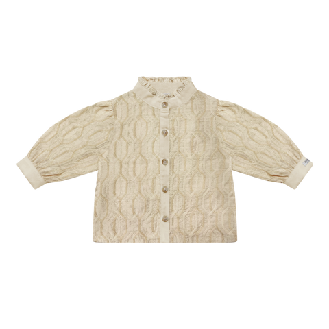 Donsje Girls Taupe With Rose Chain Fini Blouse