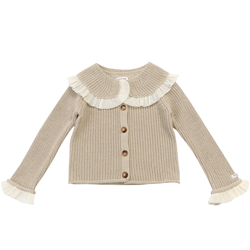 Donsje Girls Beige Zoila Cardigan