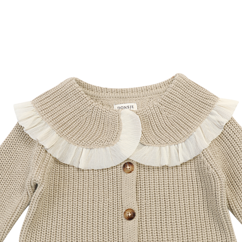 Donsje Girls Beige Zoila Cardigan