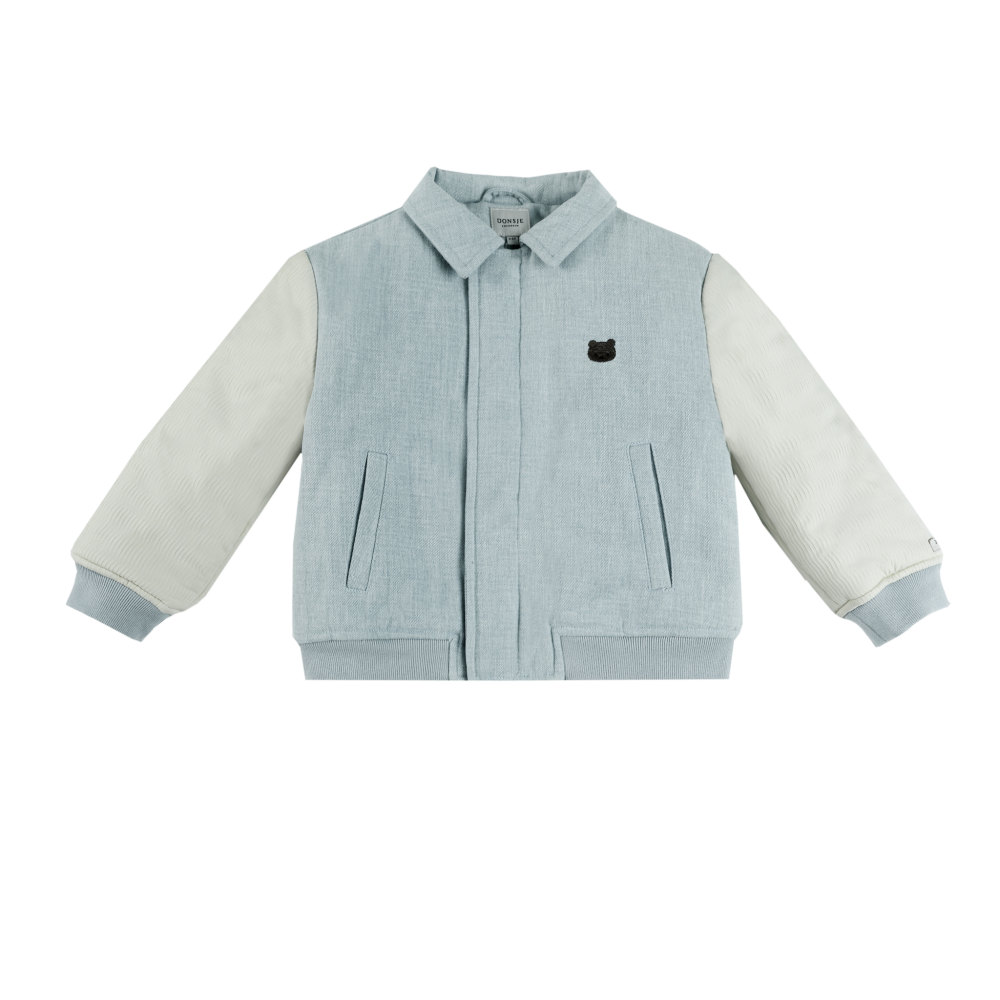 Donsje Boys Ice Blue Bear Bomber Jacket