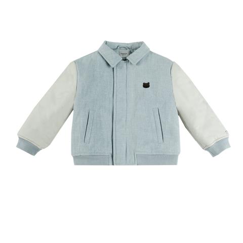 Donsje Boys Ice Blue Bear Bomber Jacket