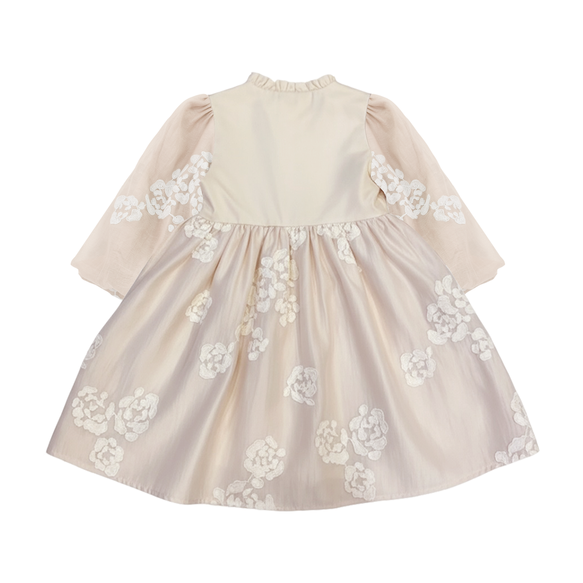 Girls Soft Powder White Blossom Kylen Dress