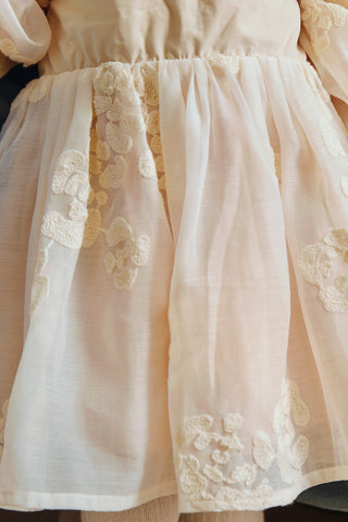 Girls Soft Powder White Blossom Kylen Dress