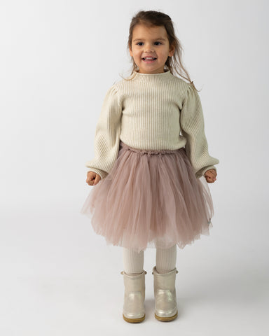 Donsje Girls Warm White Melange Ada Sweater