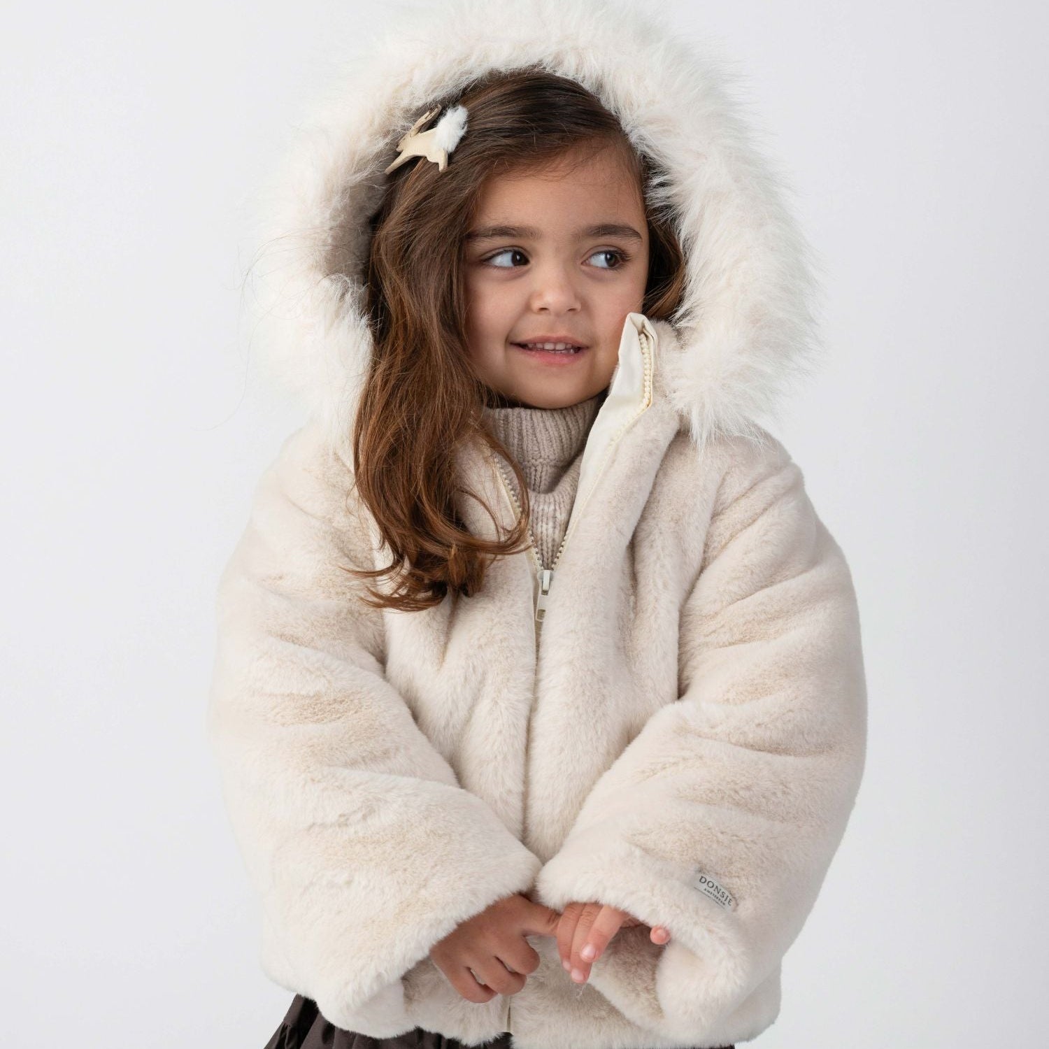 Donsje Girls Off White Teddy Marigolde Jacket