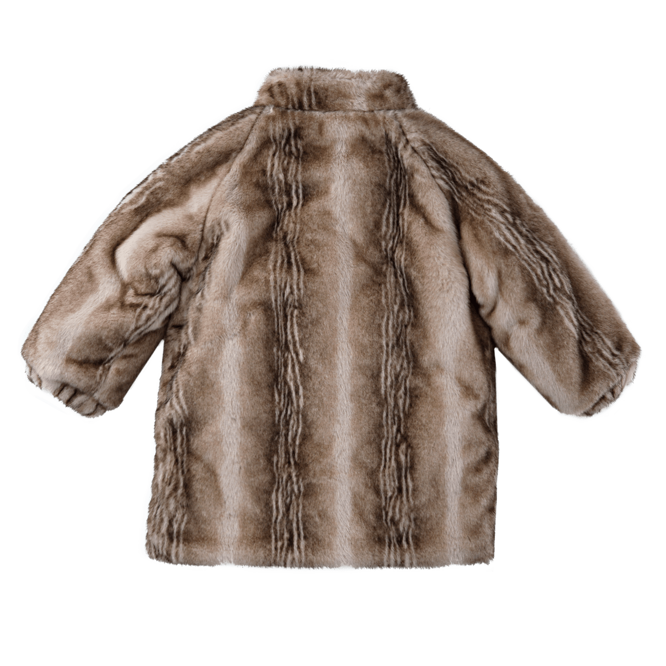 Donsje Girls Soft Taupe Striped Teddy Mila Jacket