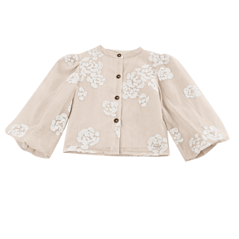Girls Soft Powder White Blossom Kubwa Skirt Set