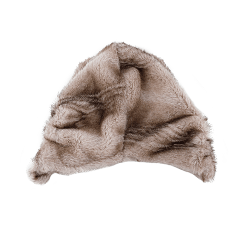 Donsje Girls Soft Taupe Striped Teddy Evangeline Hat