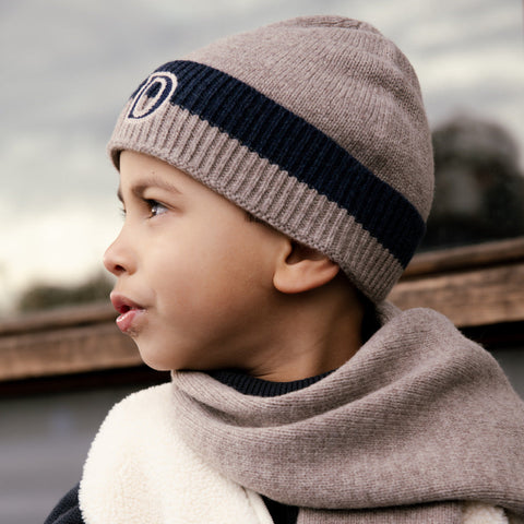 Donsje Boys Dusty Brown Melange Edvin Merino Wool Hat
