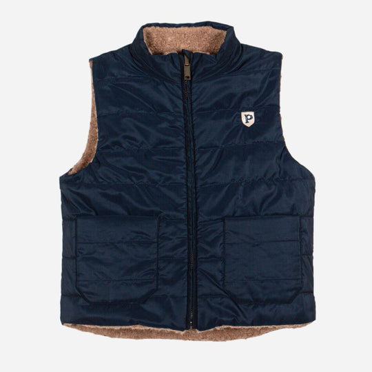 Boys Navy Reversible Gilet