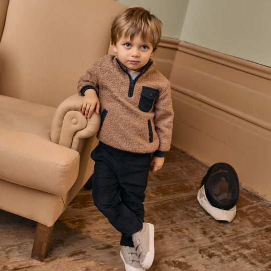 Boys Brown Fleece Tracksuit