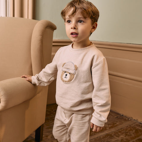 Boys Beige Teddy Tracksuit