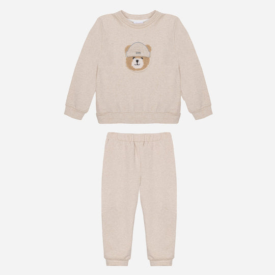 Boys Beige Teddy Tracksuit