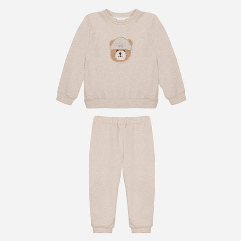 Boys Beige Teddy Tracksuit