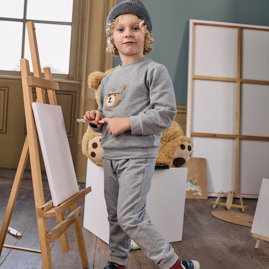 Boys Grey Teddy Tracksuit
