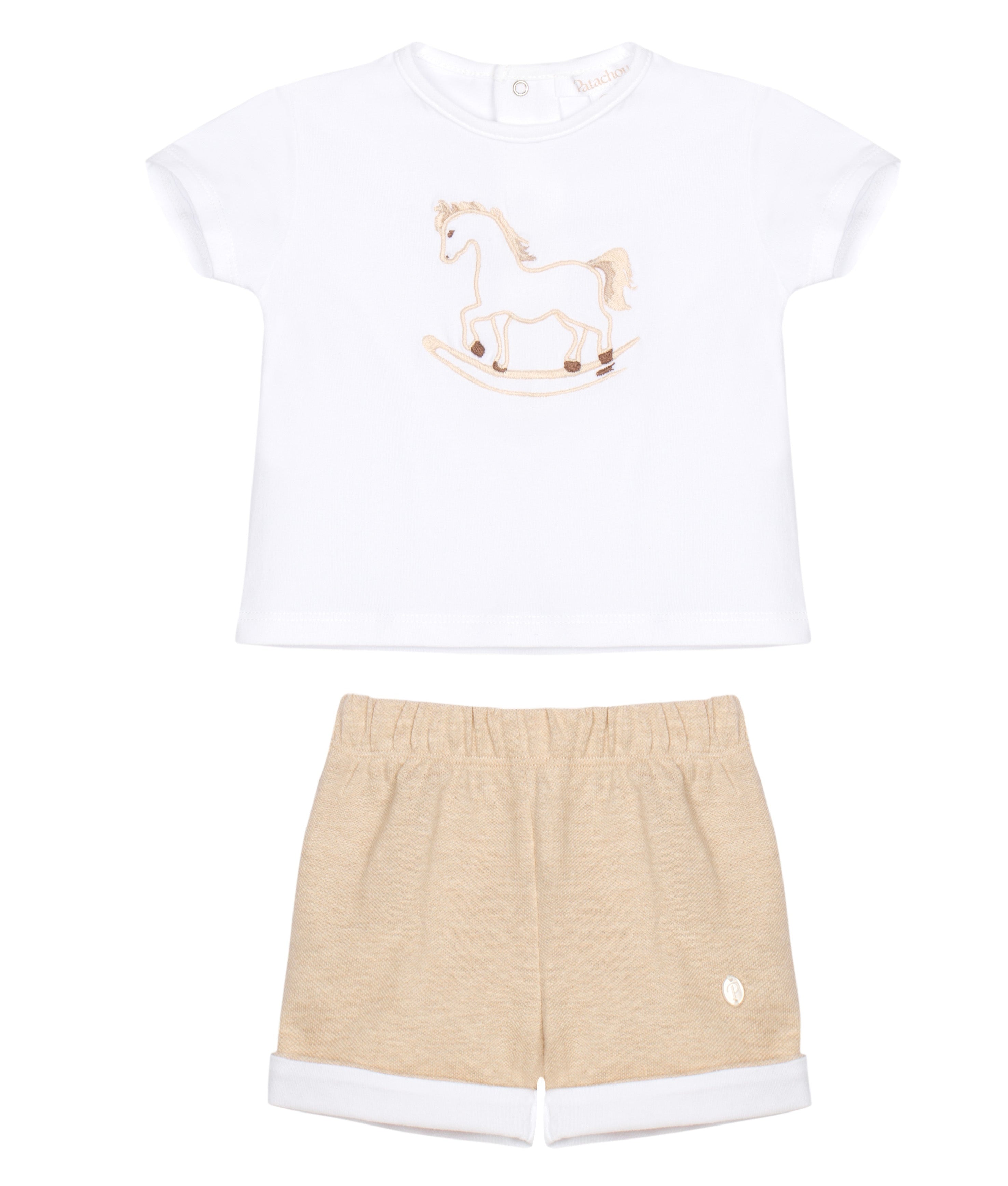Patachou Baby Boys Beige Rocking Horse Short Set