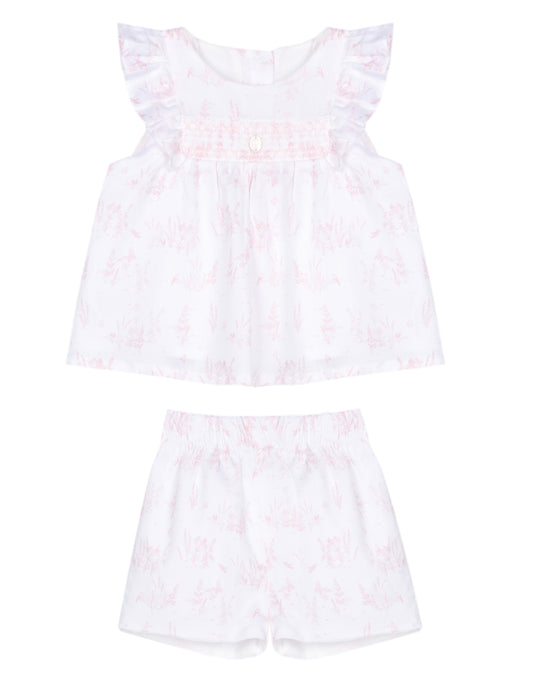 Baby Girls Pink Floral Short Set