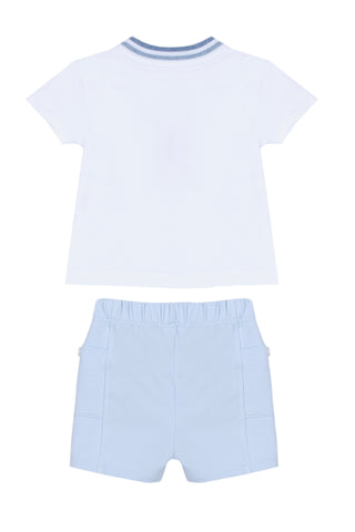 Patachou Baby Boys Blue Bear Short Set